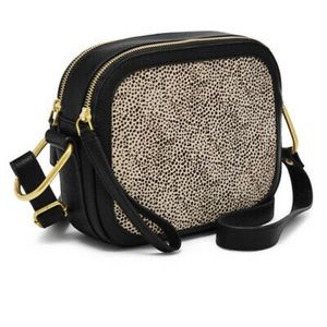 Fossil black Elle cheetah crossbody back
